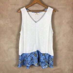 STYLE & CO V-neck Extended Floral Hem Tank Top NWT XXL